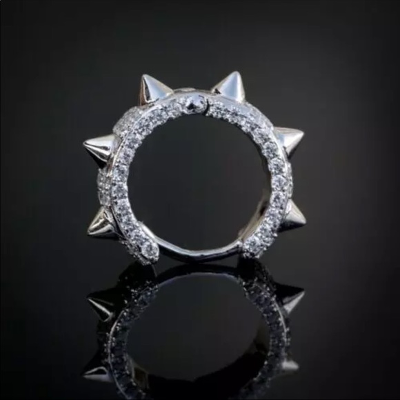 *NEW*Rock Roll Hip Hop Round Circle Hoop Earring - Picture 3 of 5